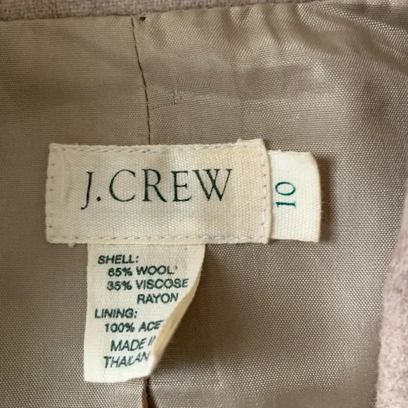 Vintage J.Crew Wool One Button Blazer Oatmeal 10 - Picture 2 of 6
